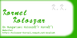 kornel koloszar business card